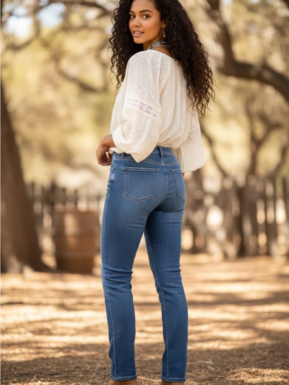 Talbots Slight Boot Cut Jeans in Medium Blue Wash